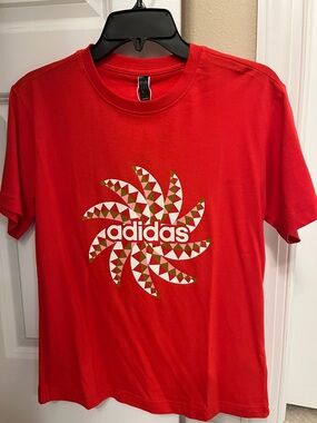 adidas + Farm Rio Red Graphic Spiral Logo Tee